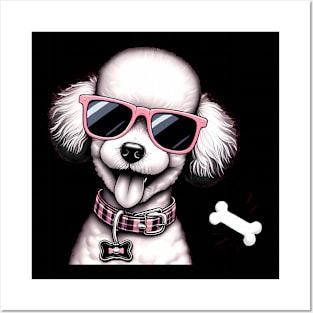 Funny Poodle with Sunglasses Posters and Art